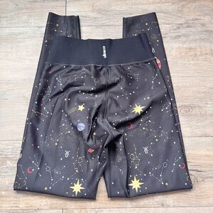 Ultracor Ultra Galaxy Leggings Small Nero Matte Gold Constellation Print Size S